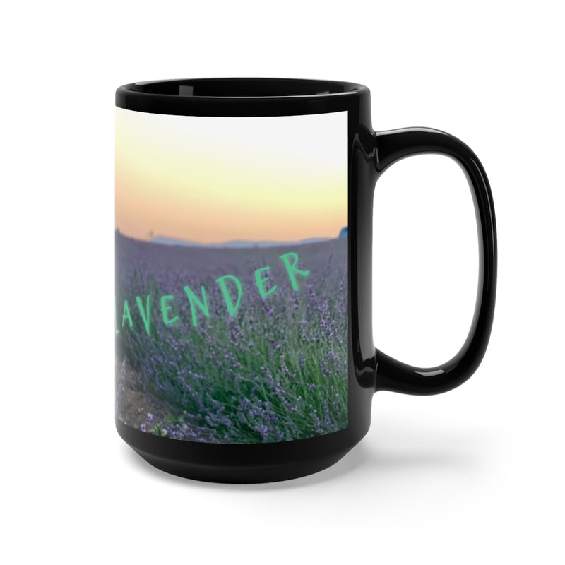 Calming Coffee Mug, Abundance Mug, Large Black Mug 15oz