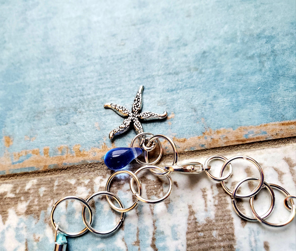 Frosted Blue Sea Glass Bracelet