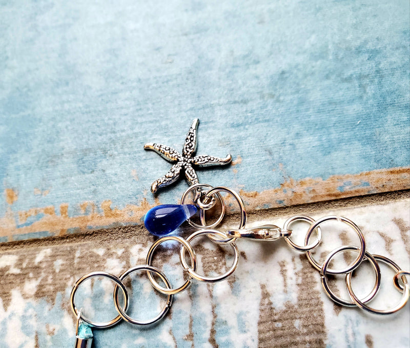 Frosted Blue Sea Glass Bracelet