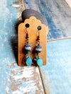 Boho Chalcedony, Amethyst Wrapped Dangle Earrings