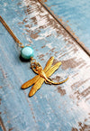 Boho Jewelry Gift, Beautiful Dragonfly Necklace