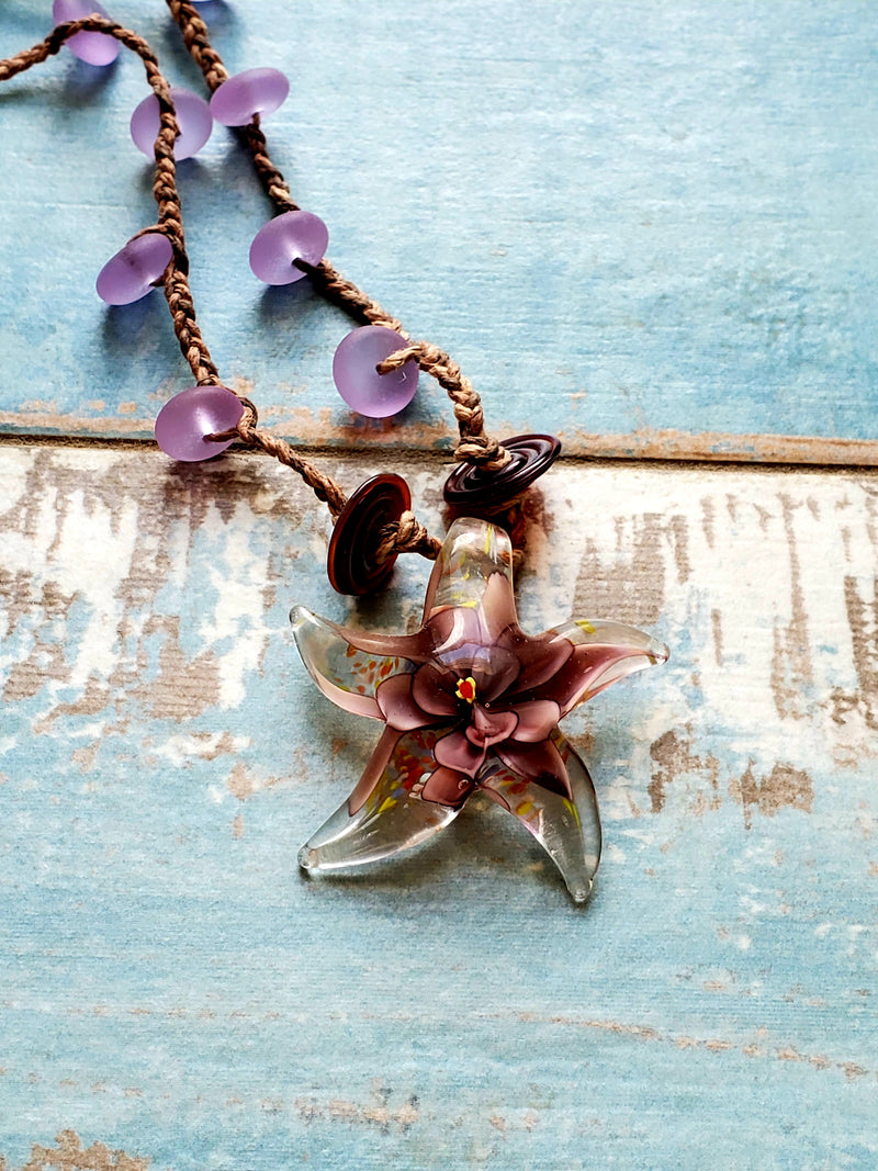 Glass Starfish Necklace