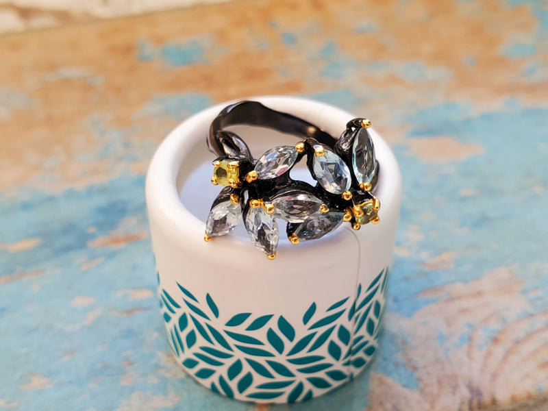 Boho Floral Fairy Ring, Beautiful Gemstone Gift