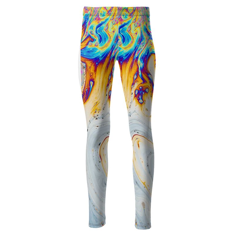 Abstract Velvet Rainbow Swirl Leggings