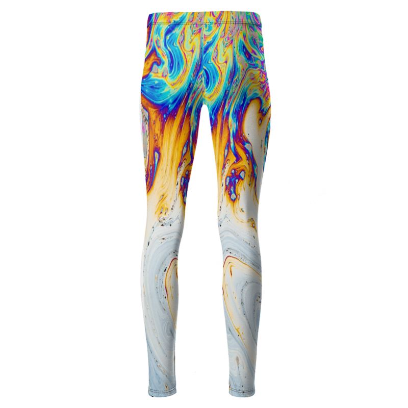 Abstract Velvet Rainbow Swirl Leggings