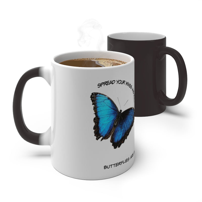 Butterfly Mug, Positive Morning, Gift for Your Love, Color Changing Mug