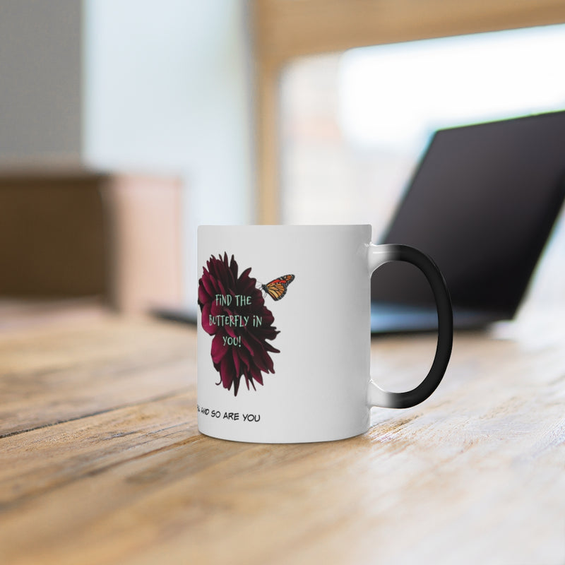 Butterfly Mug, Positive Morning, Gift for Your Love, Color Changing Mug