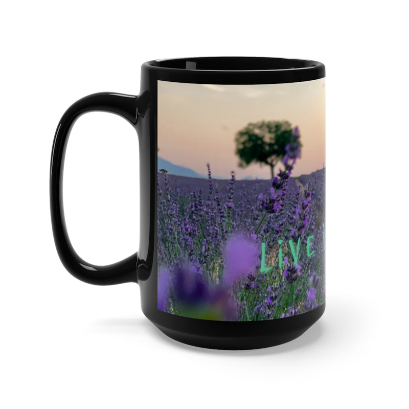 Calming Coffee Mug, Abundance Mug, Large Black Mug 15oz