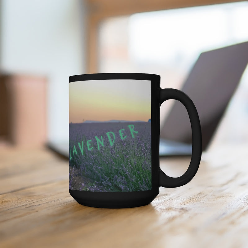 Calming Coffee Mug, Abundance Mug, Large Black Mug 15oz