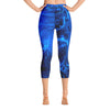 Yoga Leggings, Yoga Pants, Blue Yoga Pants, Unique Yoga, Yoga Capri Leggings