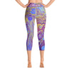 Ahimsa Yoga, Feel Good Yoga, Peace Yoga, Purple Yoga Pants, Designer Yoga, Yoga Capri Leggings