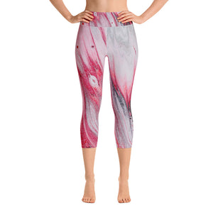 Peaceful Yoga, Abstract Yoga, DhyanaYoga Capri Leggings, Yoga Pants, Designer Yoga
