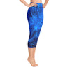 Namaste Yoga, Blue Yoga Pants, Blue Leggings, Abstract Yoga, Yoga Capri Leggings