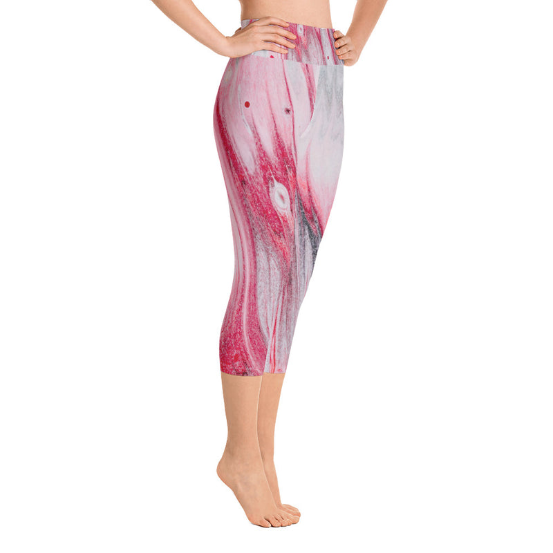 Peaceful Yoga, Abstract Yoga, DhyanaYoga Capri Leggings, Yoga Pants, Designer Yoga