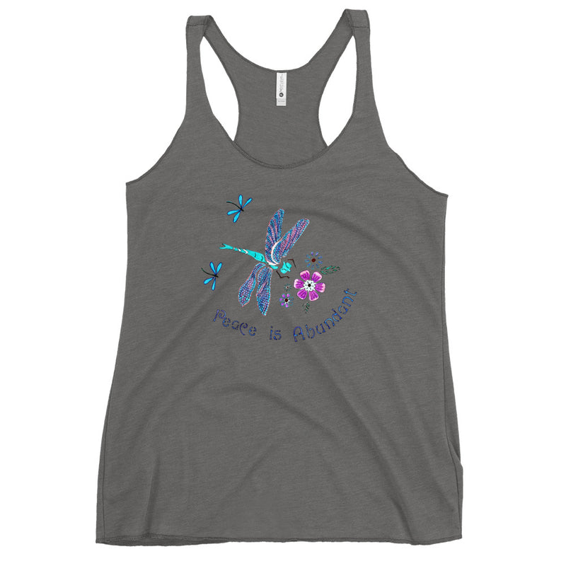 Peace is Abundant Dragonfly Women's Racerback Tank