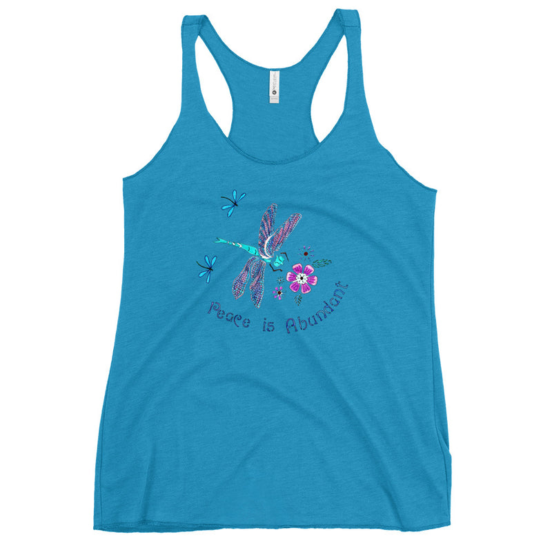 Peace is Abundant Dragonfly Women's Racerback Tank
