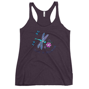 Peace is Abundant Dragonfly Women's Racerback Tank