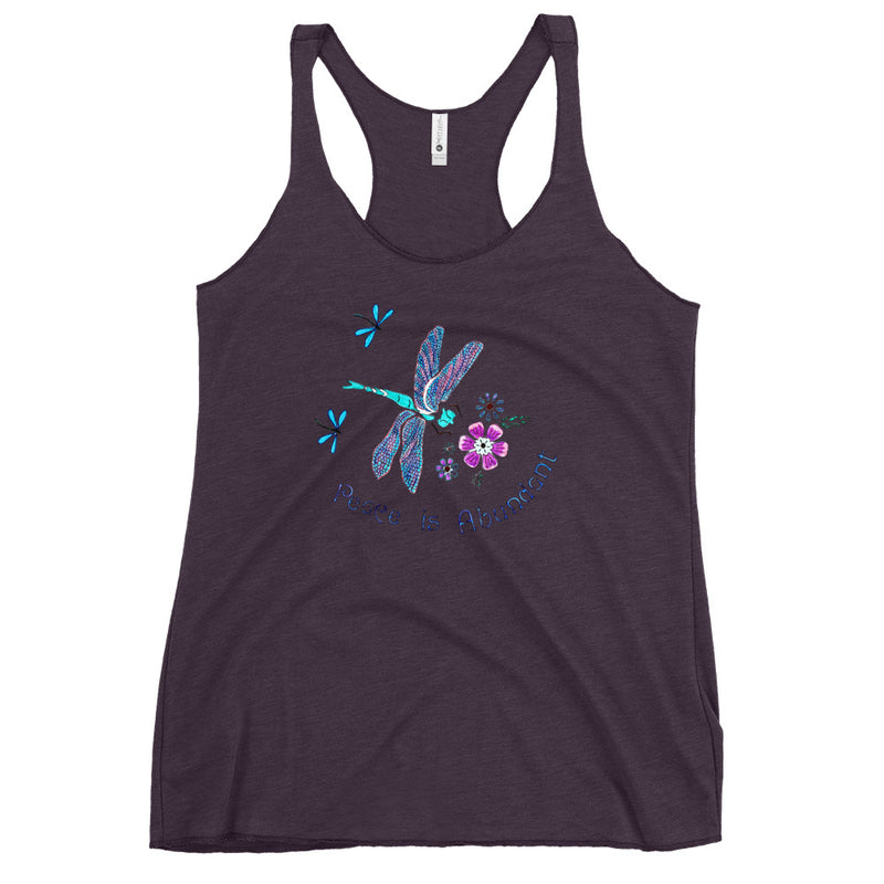 Peace is Abundant Dragonfly Women's Racerback Tank