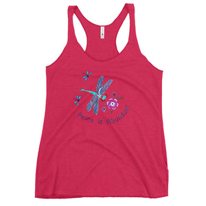 Peace is Abundant Dragonfly Women's Racerback Tank