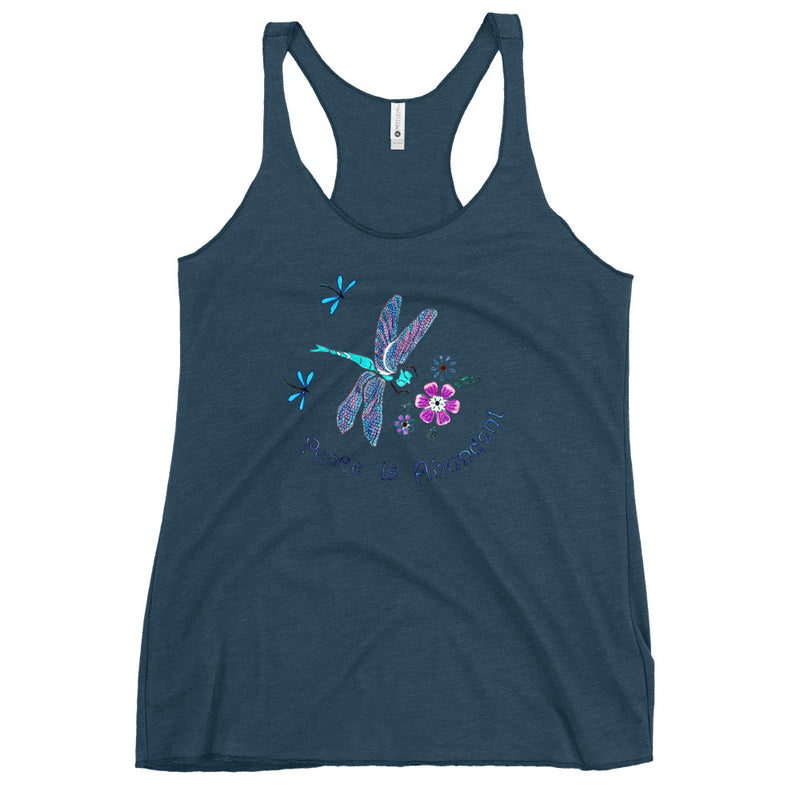 Peace is Abundant Dragonfly Women's Racerback Tank